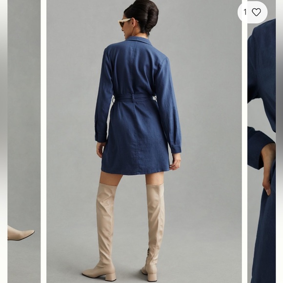 Anthropologie Cloth & Stone Belted Blazer Dresss - Picture 4 of 4